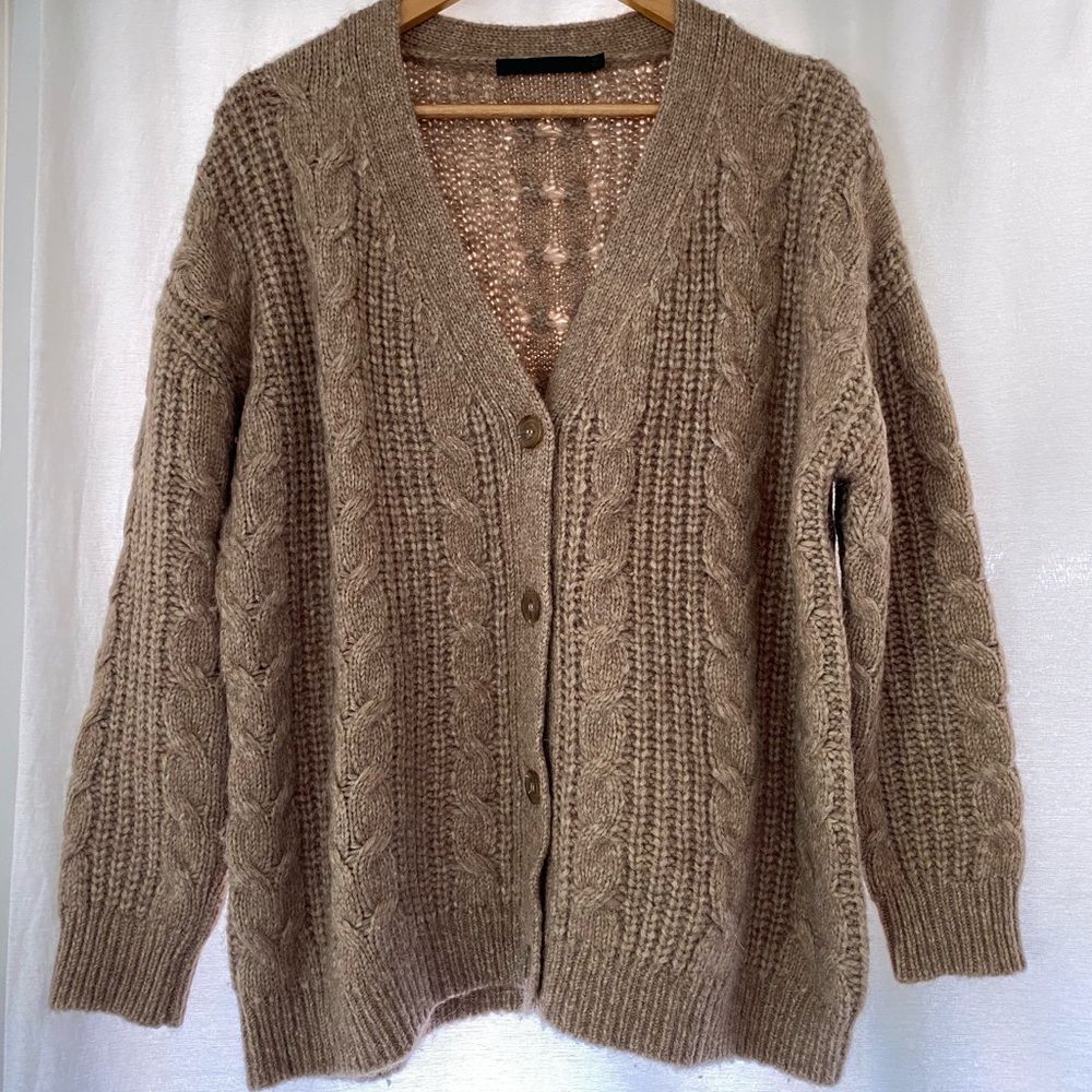 Jenni Kayne Cable Cocoon Cardigan in Sand